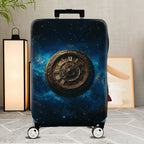 1-Piece Cosmic Time Galaxy Clock Universe Starry Night  Suitcase Luggage Cover, Stretch Protective Sleeve