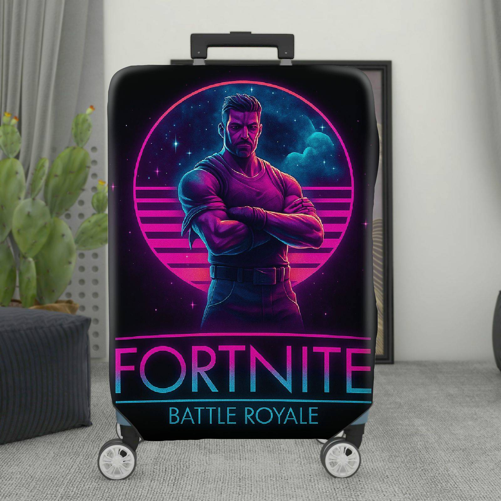 1-Piece Fortnite Gamer  Cool Battle  Suitcase Luggage Cover, Stretch Protective Sleeve