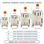 1-Piece Striped Colorful Geometric Abstract Modern Artistic  Suitcase Luggage Cover, Stretch Protective Sleeve