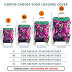 1-Piece Geometric Colorful Tiger Art Animal Print Graphic  Suitcase Luggage Cover, Stretch Protective Sleeve