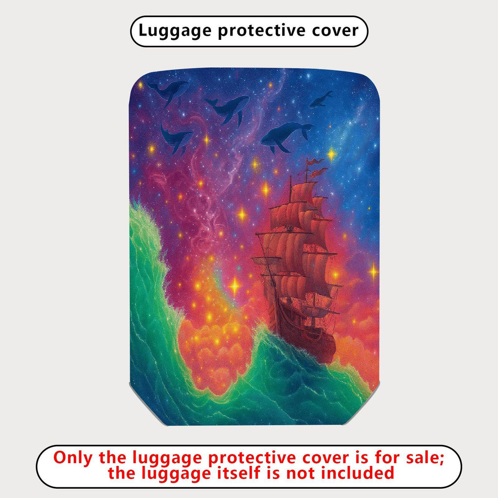 1-Piece Colorful Maritime Cosmic Fantasy Starry  Suitcase Luggage Cover, Stretch Protective Sleeve