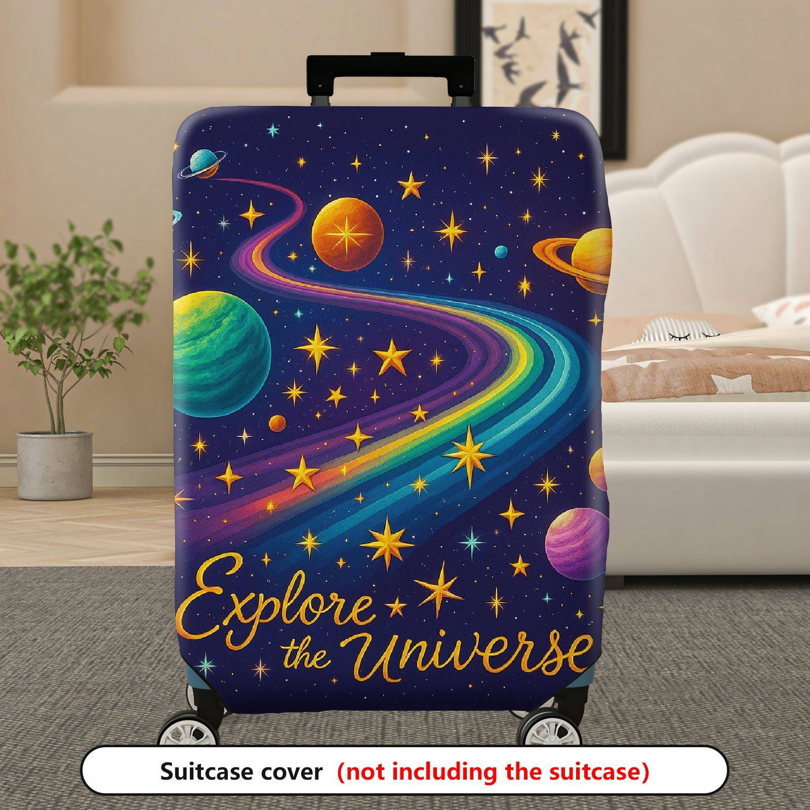 1-Piece Planet Star Galaxy Universe Cosmic Astronomy  Suitcase Luggage Cover, Stretch Protective Sleeve
