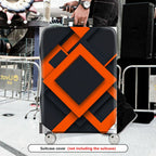 1-Piece Geometric Modern Abstract Orange Black Minimalist Artistic  Suitcase Luggage Cover, Stretch Protective Sleeve