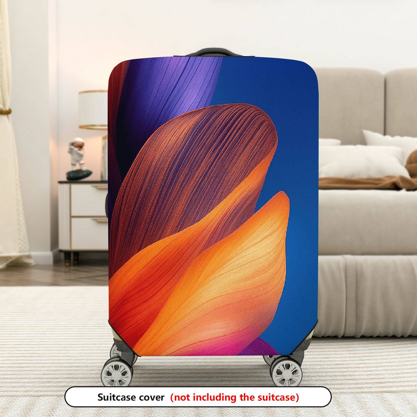 1-Piece Abstract Colorful Vibrant Floral Artistic Luggage  Suitcase Luggage Cover, Stretch Protective Sleeve