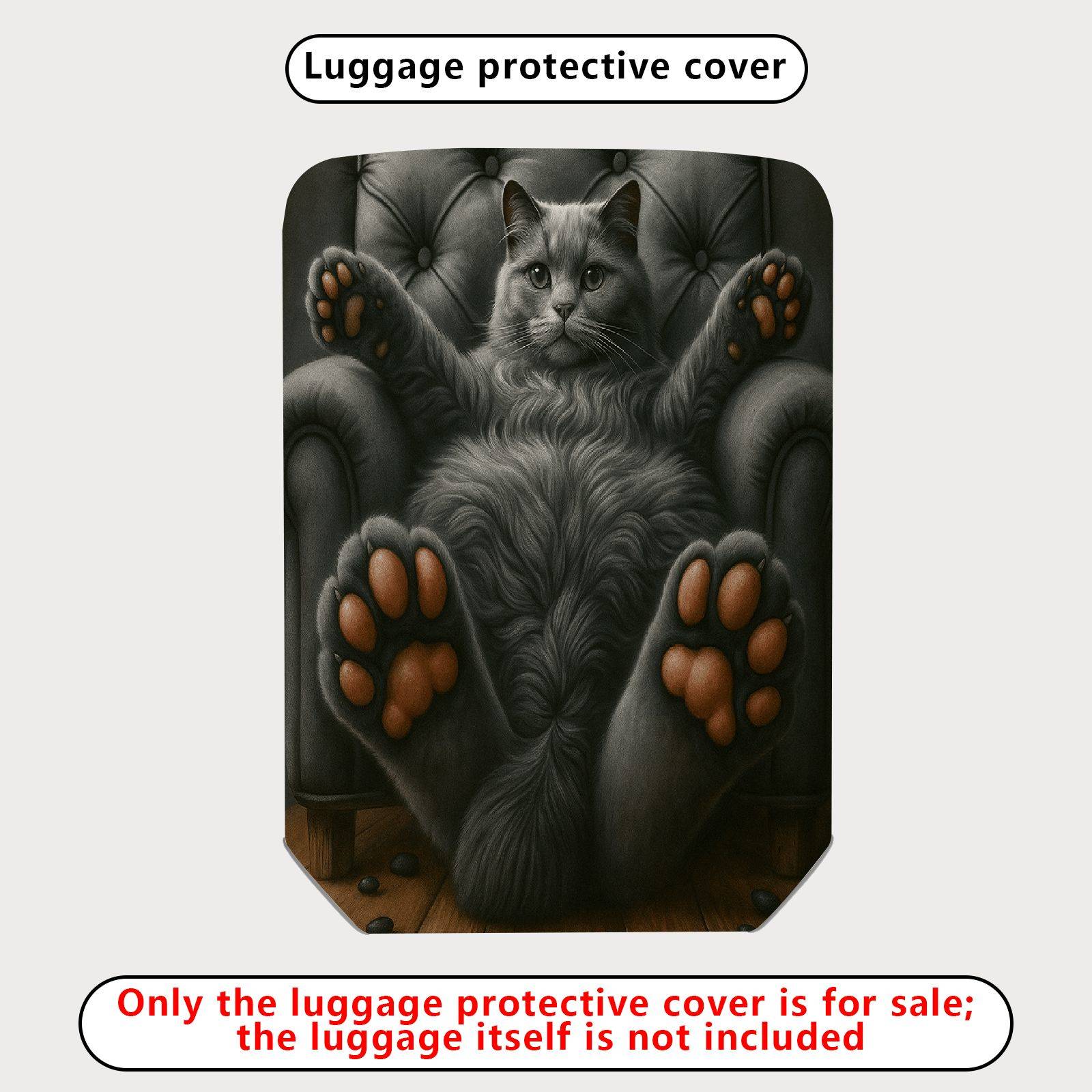 1-Piece Animal Paw Cushion Sofa Fluffy Playful Relax  Suitcase Luggage Cover, Stretch Protective Sleeve