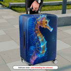 1-Piece Glowing Seahorse Ocean Starry Night Cosmic Artistic Fantasy  Suitcase Luggage Cover, Stretch Protective Sleeve