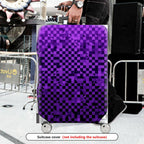 1-Piece Purple Geometric Checkered Abstract Modern Stylish  Suitcase Luggage Cover, Stretch Protective Sleeve