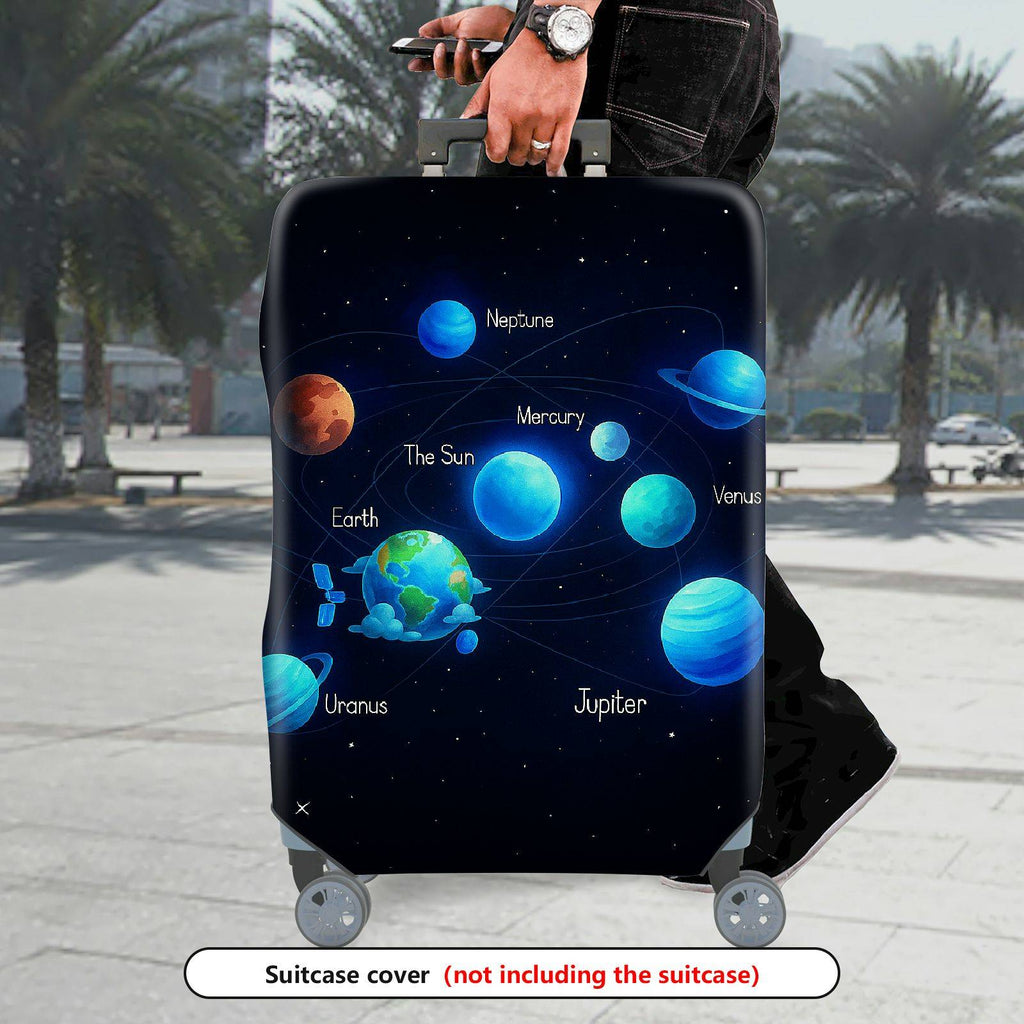 1-Piece Solar System Universe Planet Galaxy Astronomical Space  Suitcase Luggage Cover, Stretch Protective Sleeve