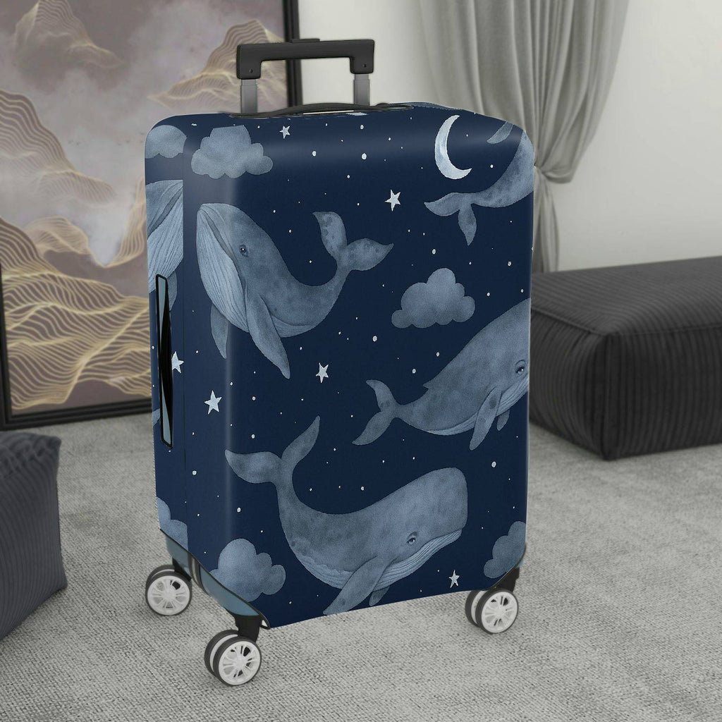 1-Piece Whale Moon Star Cloud Ocean  Suitcase Luggage Cover, Stretch Protective Sleeve