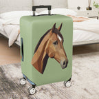 1-Piece Geometric Horse Art Animal Pattern Green  Suitcase Luggage Cover, Stretch Protective Sleeve