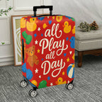 1-Piece All Play Day Teddy Duck Star Heart  Suitcase Luggage Cover, Stretch Protective Sleeve