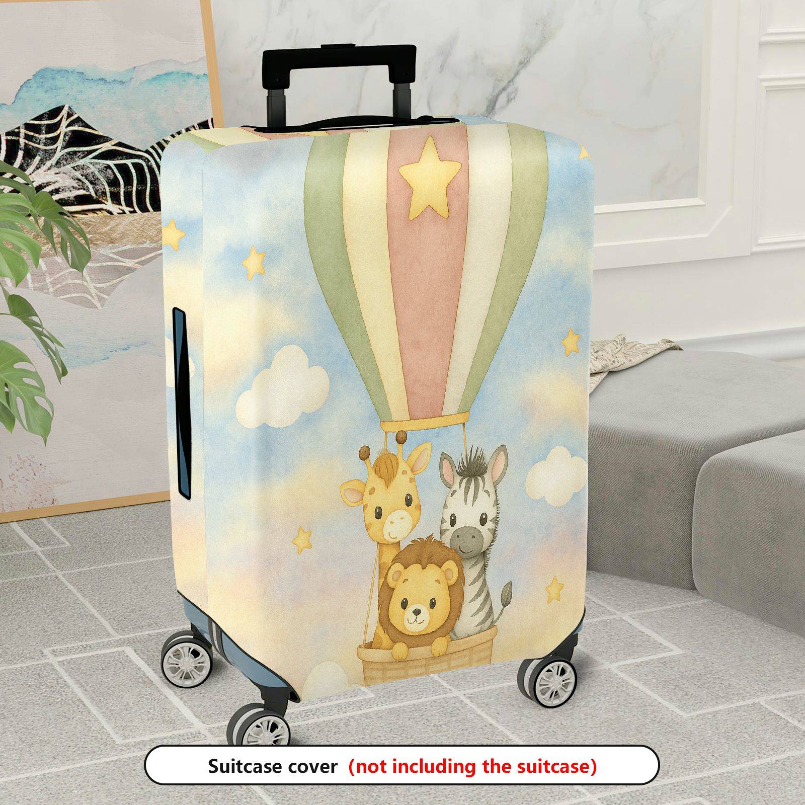 1-Piece Animal Hot Air Balloon Star Cloud Sky  Suitcase Luggage Cover, Stretch Protective Sleeve