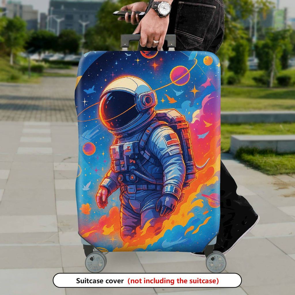 1-Piece Astronaut Space Galaxy Stars Cosmic  Suitcase Luggage Cover, Stretch Protective Sleeve