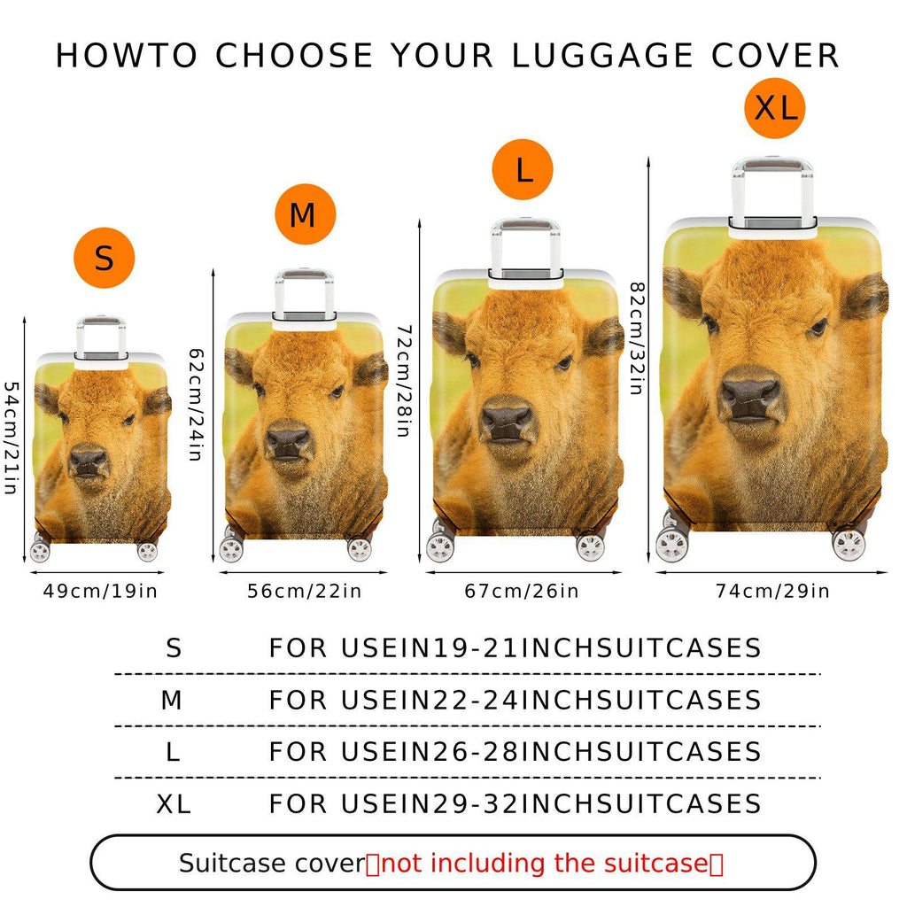 1-Piece Animal Nature Wildlife Cute Calf Fun  Suitcase Luggage Cover, Stretch Protective Sleeve