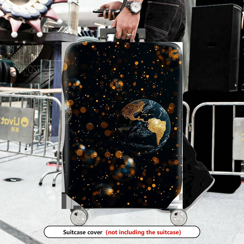 1-Piece Cosmic Glitter Earth Starry Space Universe  Suitcase Luggage Cover, Stretch Protective Sleeve