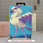 1-Piece Fantasy Bird Blue Feather Creative Artistic  Suitcase Luggage Cover, Stretch Protective Sleeve