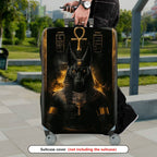 1-Piece Ancient Egyptian Pharaoh Mythical  Anubis Hieroglyphs  Suitcase Luggage Cover, Stretch Protective Sleeve