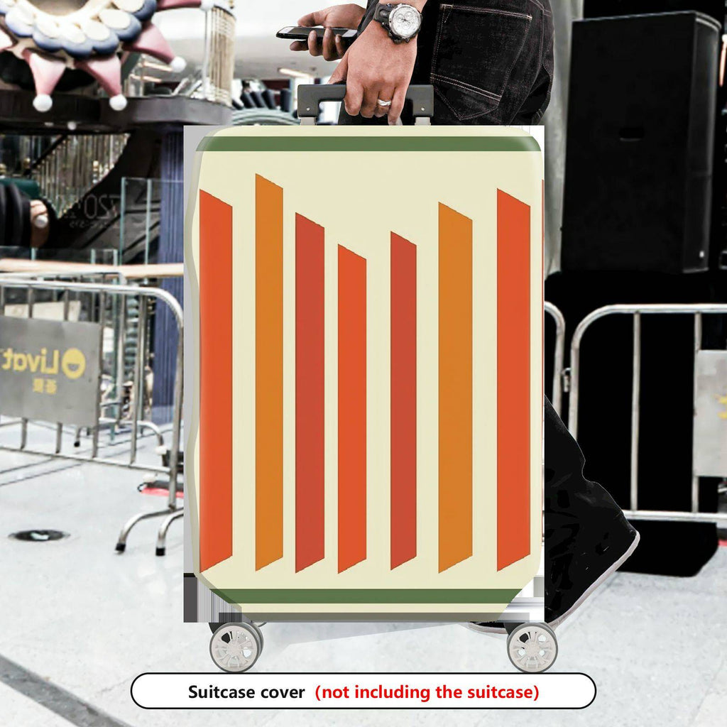 1-Piece Colorful Striped Modern Geometric Vibrant Abstract  Suitcase Luggage Cover, Stretch Protective Sleeve