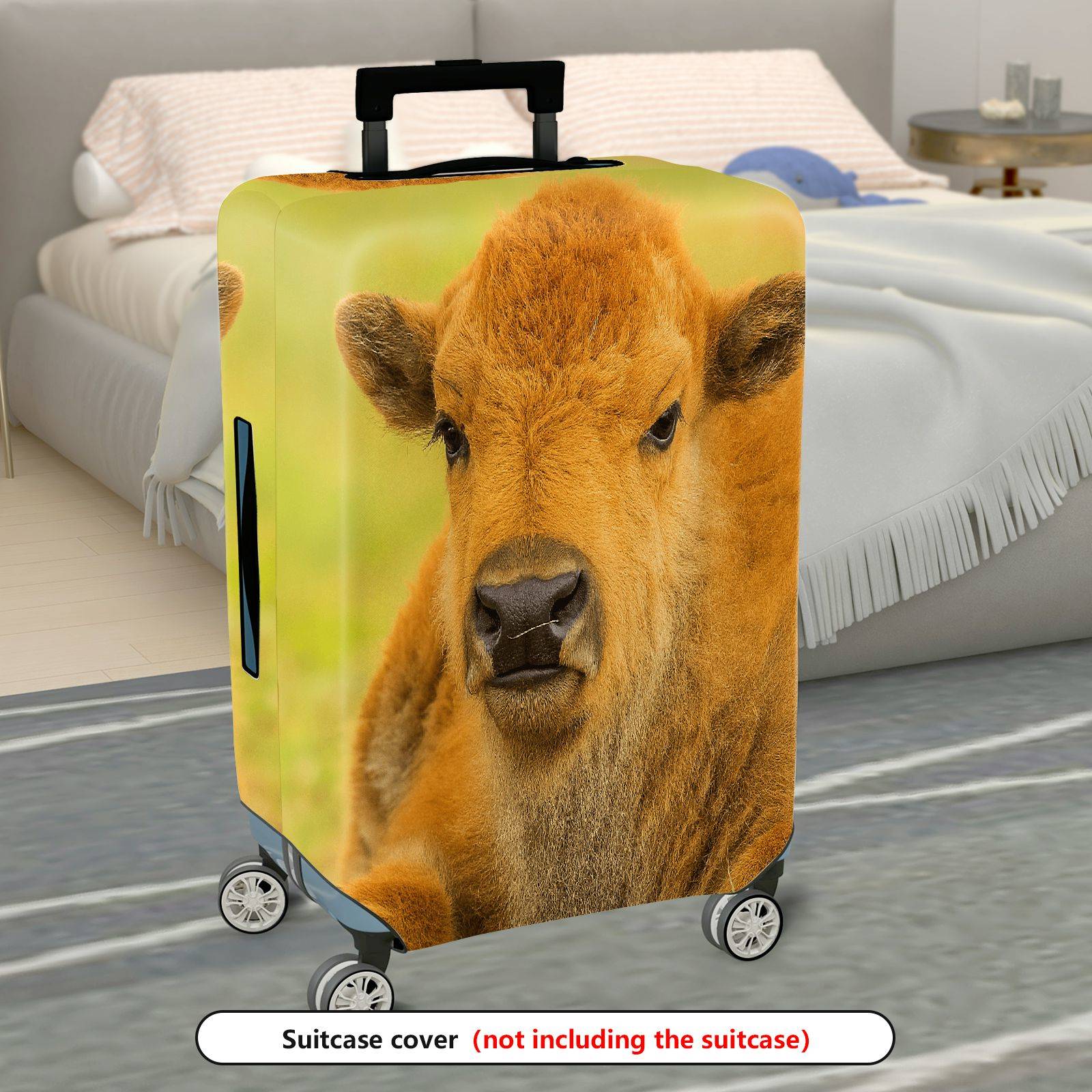 1-Piece Animal Nature Wildlife Cute Calf Fun  Suitcase Luggage Cover, Stretch Protective Sleeve