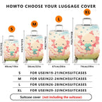 1-Piece Cute Axolotl Butterfly Floral Pink  Suitcase Luggage Cover, Stretch Protective Sleeve