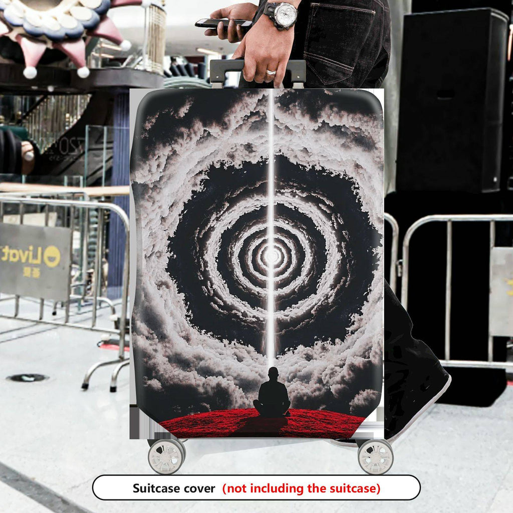 1-Piece Meditation Cosmic Vortex Storm Abstract Artistic  Suitcase Luggage Cover, Stretch Protective Sleeve