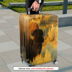 1-Piece Wildlife Nature Bison Landscape Travel Adventure  Suitcase Luggage Cover, Stretch Protective Sleeve