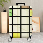 1-Piece Modern Art Geometric Multicolor Checkered Graphic  Suitcase Luggage Cover, Stretch Protective Sleeve