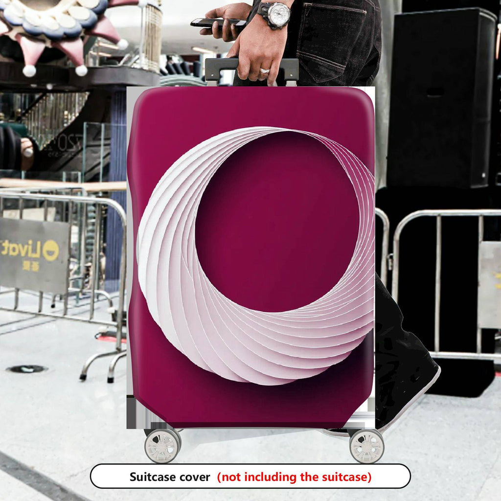 1-Piece Modern Geometric Elegant Stylish Unique Burgundy  Suitcase Luggage Cover, Stretch Protective Sleeve