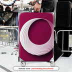 1-Piece Modern Geometric Elegant Stylish Unique Burgundy  Suitcase Luggage Cover, Stretch Protective Sleeve