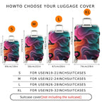 1-Piece Abstract Colorful Fluid Wave Pattern  Suitcase Luggage Cover, Stretch Protective Sleeve