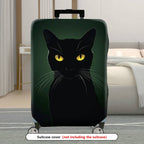 1-Piece Black Cat Pattern Mysterious Minimalist Artistic Luggage  Suitcase Luggage Cover, Stretch Protective Sleeve