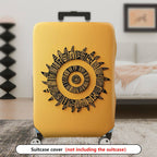 1-Piece Tribal Ethnic Geometric Sun Abstract  Suitcase Luggage Cover, Stretch Protective Sleeve