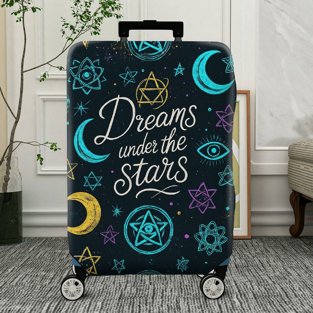 1-Piece Dream Stars Moon Astrology Cosmic Eye  Suitcase Luggage Cover, Stretch Protective Sleeve