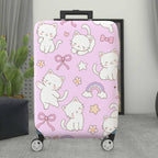 1-Piece Cute Cat Rainbow Star Bow Flower  Suitcase Luggage Cover, Stretch Protective Sleeve