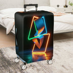 1-Piece Geometric Abstract Art Luminous Vibrant  Suitcase Luggage Cover, Stretch Protective Sleeve