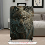 1-Piece Mysterious Wolf Dreamcatcher Tribal Artistic Bohemian  Suitcase Luggage Cover, Stretch Protective Sleeve