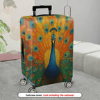 1-Piece Peacock Feather Pattern Vibrant Colorful Artistic Stylish  Suitcase Luggage Cover, Stretch Protective Sleeve