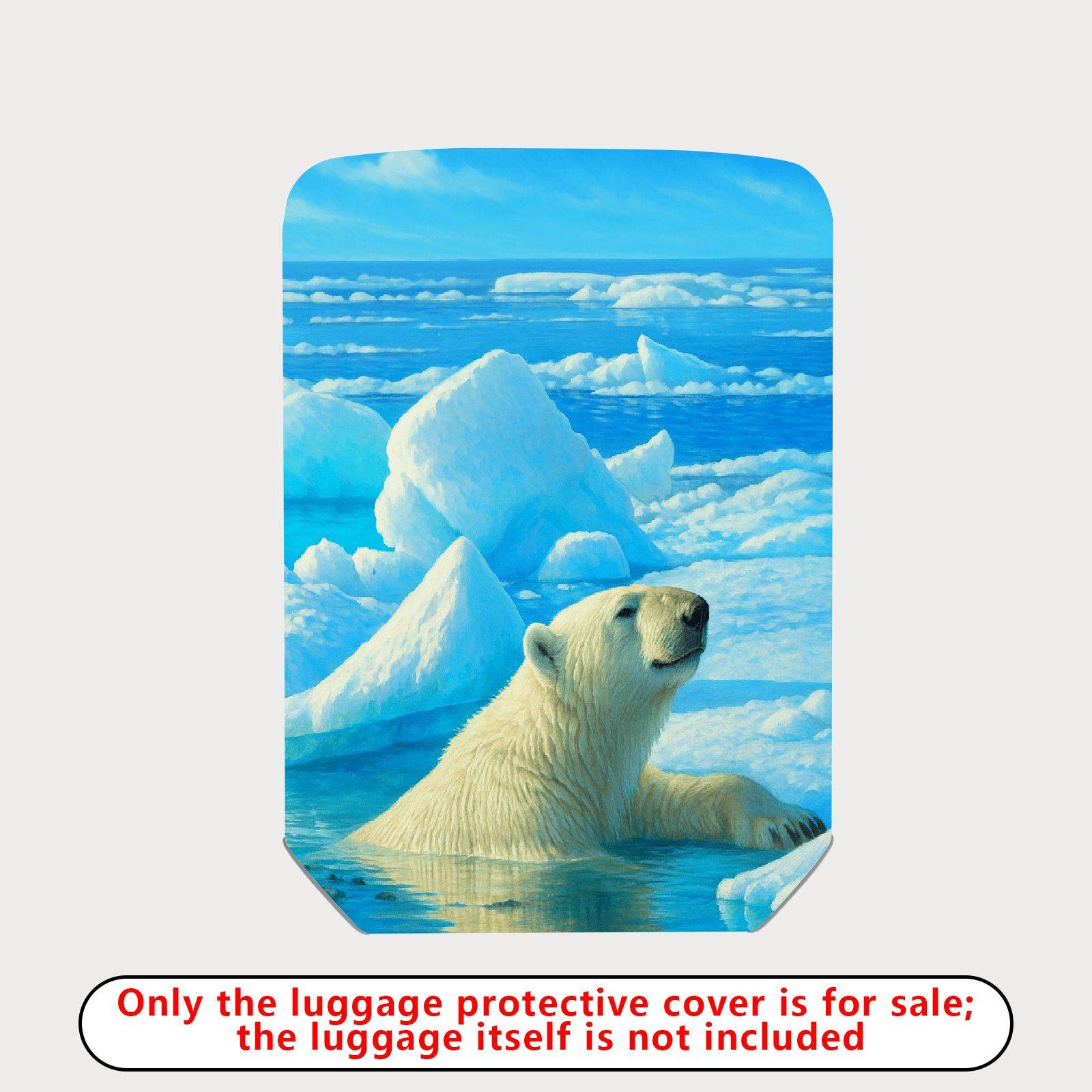 1-Piece Arctic Polar Bear Ice Ocean Scenery Nature  Suitcase Luggage Cover, Stretch Protective Sleeve