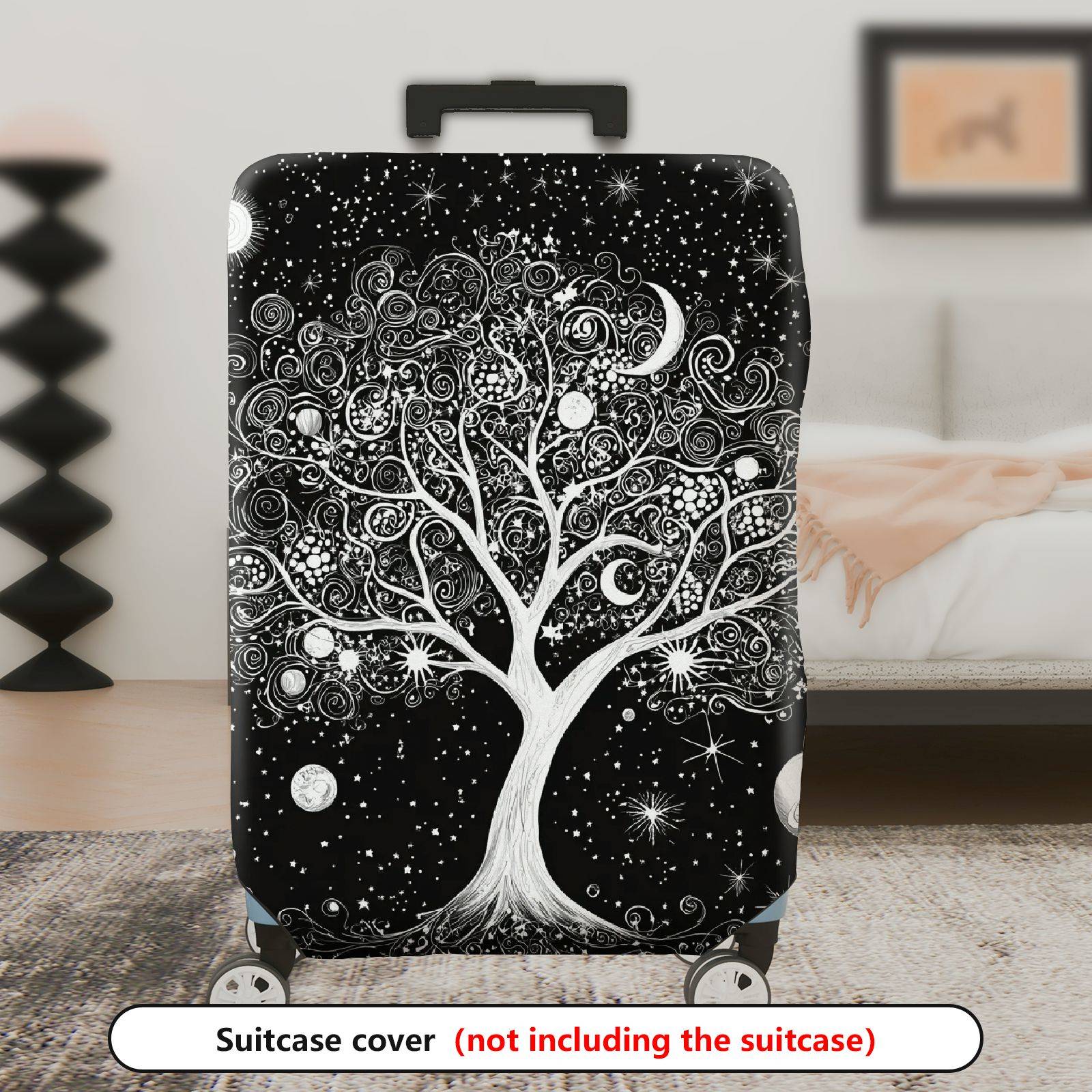 1-Piece Mystical Cosmic Tree Lunar Stars Planet  Suitcase Luggage Cover, Stretch Protective Sleeve