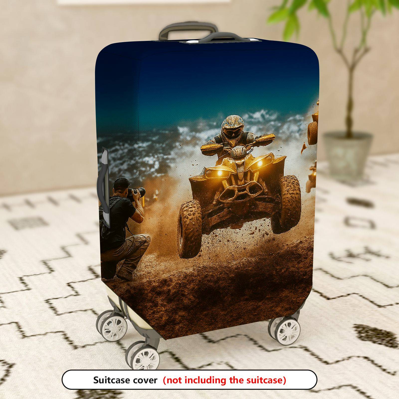 1-Piece Adventure Motorsport Racing Off-road Extreme Action  Suitcase Luggage Cover, Stretch Protective Sleeve