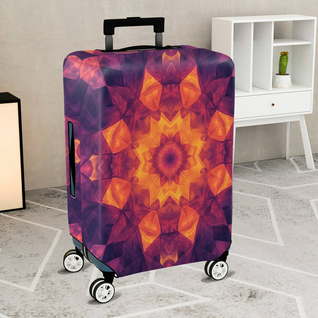 1-Piece Geometric Colorful Kaleidoscope Abstract Vibrant  Suitcase Luggage Cover, Stretch Protective Sleeve