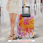 1-Piece Abstract Rooster Floral Art Colorful Travelling Painting  Suitcase Luggage Cover, Stretch Protective Sleeve