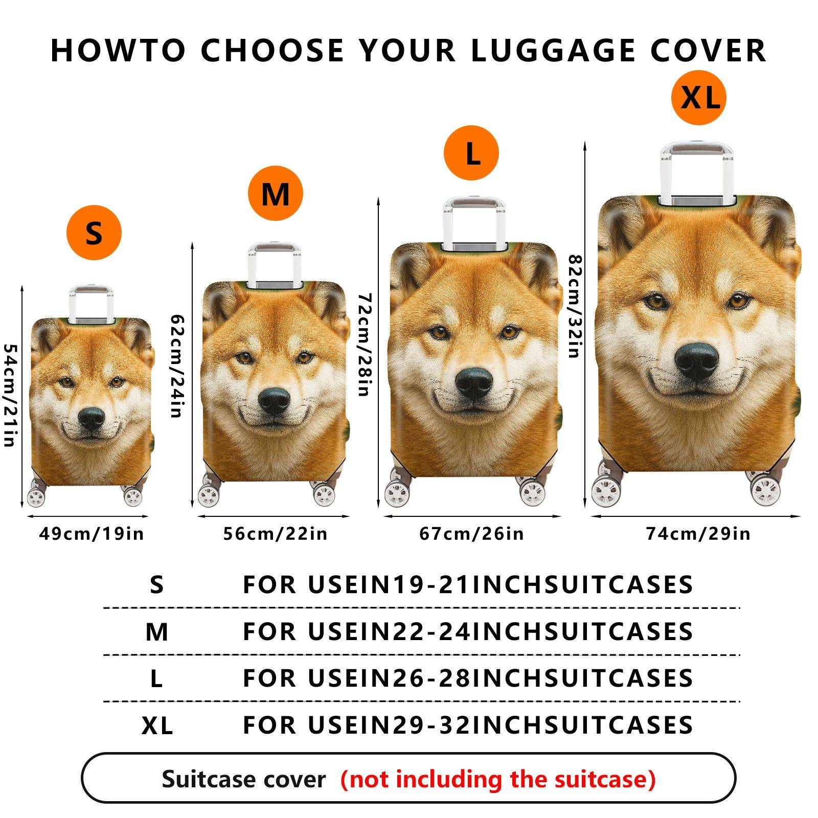 1-Piece Animal Forest Nature Fox Wildlife Scenic  Suitcase Luggage Cover, Stretch Protective Sleeve