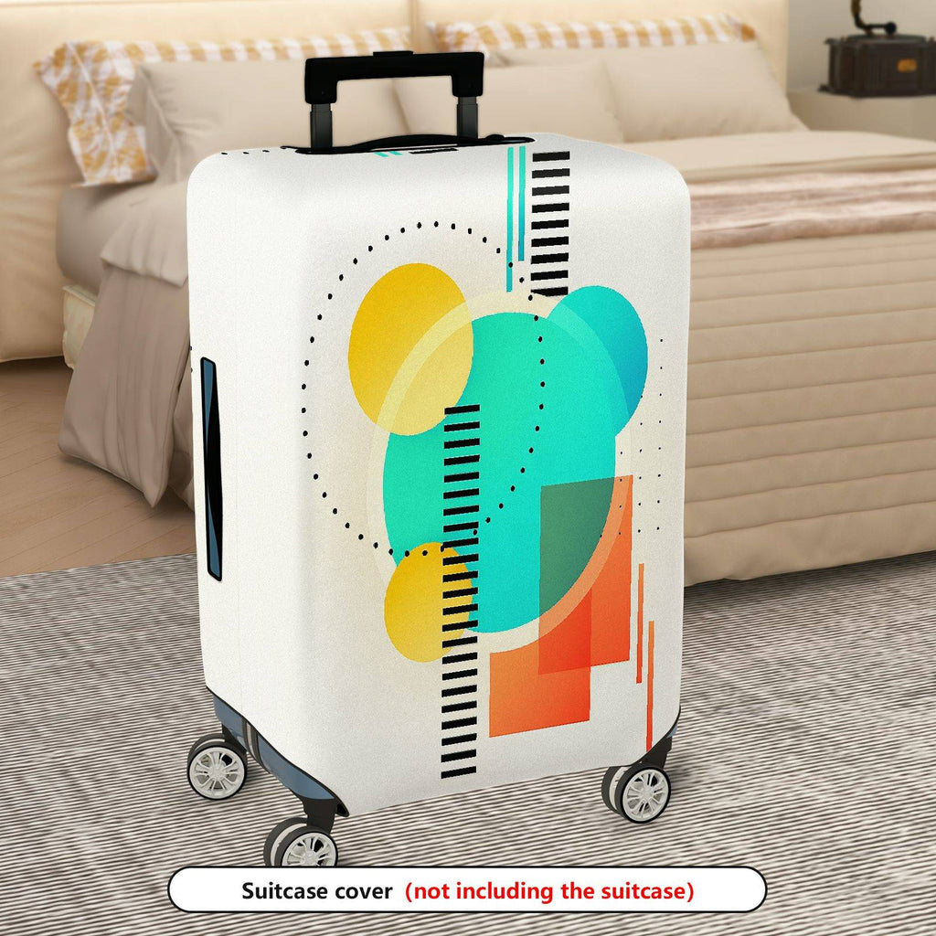 1-Piece Abstract Colorful Geometric Artistic Modern Travel  Suitcase Luggage Cover, Stretch Protective Sleeve