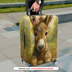 1-Piece Animal Floral Rustic Pastoral Donkey  Suitcase Luggage Cover, Stretch Protective Sleeve