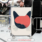 1-Piece Abstract Minimalist Art Cat Pattern Travel  Suitcase Luggage Cover, Stretch Protective Sleeve