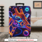 1-Piece Graffiti Giraffe Colorful Cosmic Art Vibrant  Suitcase Luggage Cover, Stretch Protective Sleeve
