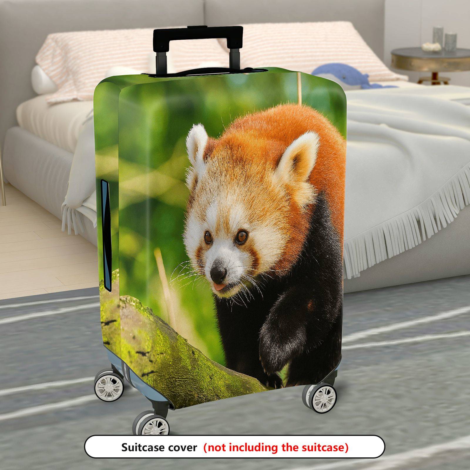 1-Piece Animal Forest Wildlife Nature Travel Red Panda  Suitcase Luggage Cover, Stretch Protective Sleeve