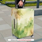 1-Piece Abstract Nature Green Watercolor Painting  Suitcase Luggage Cover, Stretch Protective Sleeve