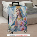 1-Piece Angel Floral Crown Orchid Praying Halo Religious  Suitcase Luggage Cover, Stretch Protective Sleeve